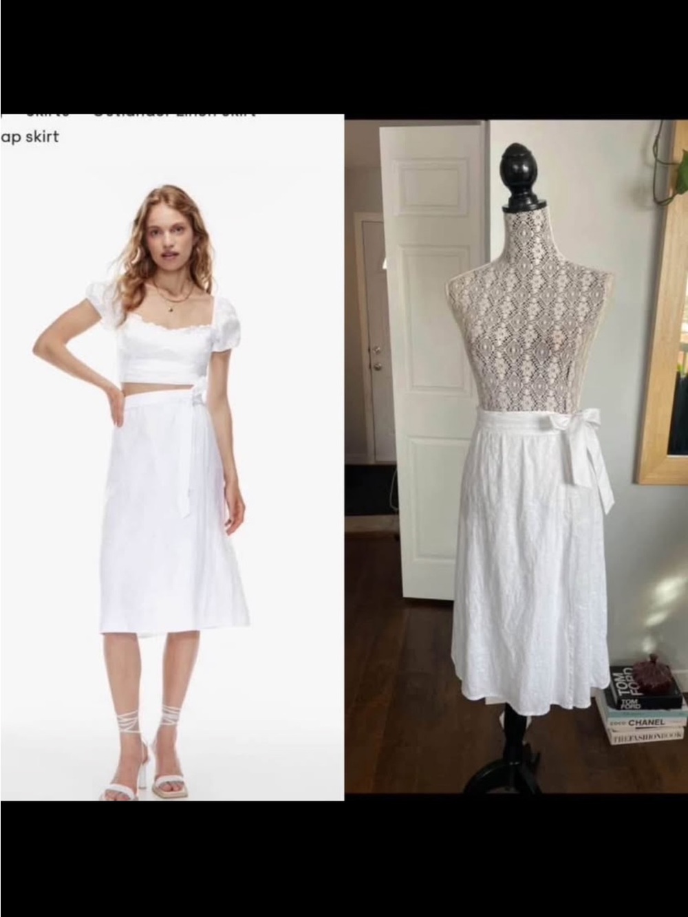 New Aritzia Wilfred Outlander Linen Wrap Midi Tie Skirt. Small.